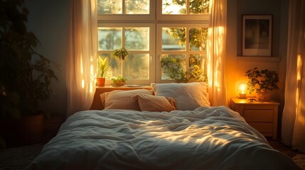Comfortable sleeping environment in a cozy bedroom