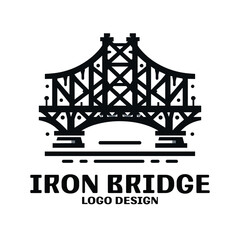 Obraz premium Iron Bridge Vector Logo Design