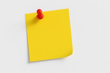 Yellow Sticky Note with Red Push Pin