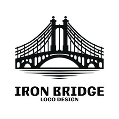 Obraz premium Iron Bridge Vector Logo Design