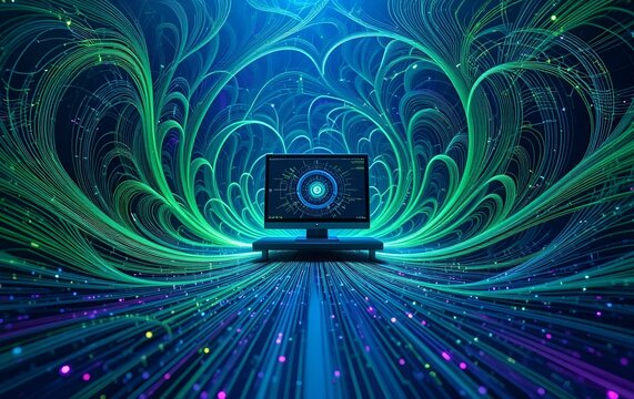 Computer and Cyber Background Images, Digital, Internet, Web, Circuit, Banner Texture Advertising Poster