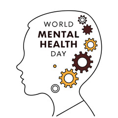 World Mental Health Day Concept With Cogwheel Gears In Human Head