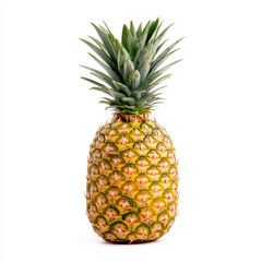 Fresh and vibrant pineapple isolates on a pure white background, showcasing its juicy and tropical allure.