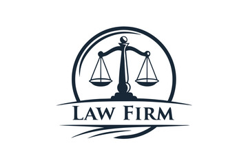 Elegant Law Firm Logo Design Featuring Scales Of Justice In Circle