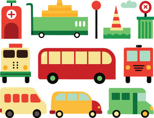 transportation icons set