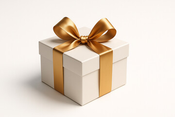 golden gift box with ribbon