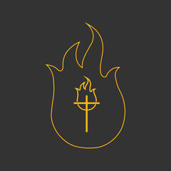  Minimalist Cross and Flame Design