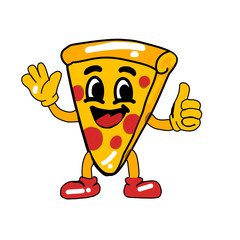 Modern and attractive pizza vector. Smooth gradients and touches of minimalist geometric elements, creating a dynamic and professional look.