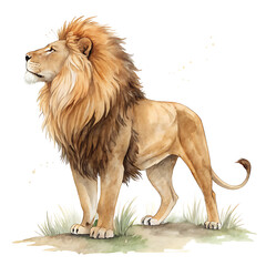 Obraz premium A Regal Animal in Nature, Detailed Illustration of a King of the Jungle