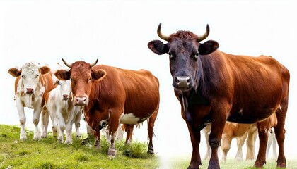  cattle farm animals setwhite background isolated 