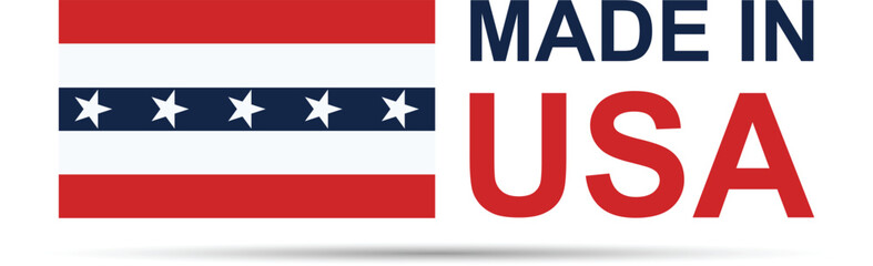 Made in USA Label with American Flag Design.