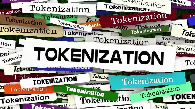 Tokenization News Headlines Blockchain Encryption Authentication Privacy 3d Animation