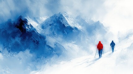 Winter Mountain Ascent: A Breathtaking Journey Through Snowy Peaks