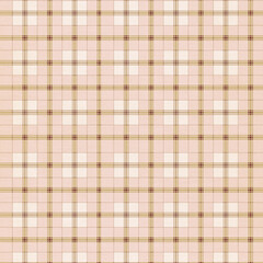Pink plaid gingham, scottish tartan texture, grid graph paper with rhombus squares pattern, picnic napkin and curtain tablecloth, vector seamless geometric checkered fabric