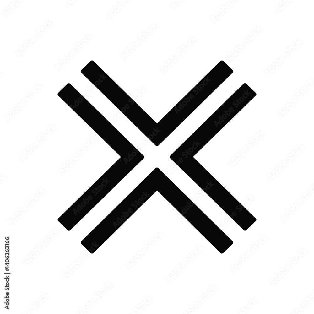 Fototapete abstract double x shape design element isolated on transparent background