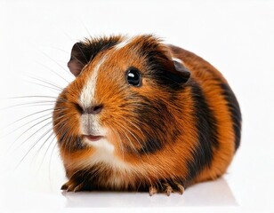  funny guinea pig smiling on white background 
