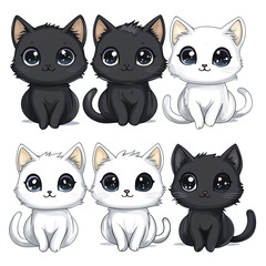 Adorable Cartoon Kittens.