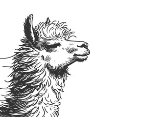 Alpaca hand drawn sketch illustration vector © Shutoda