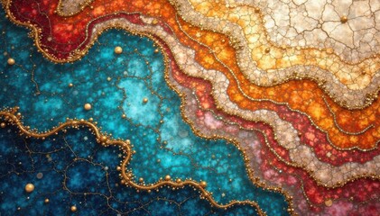 Mosaic marble background with intricate stone patterns, abstract art, white background,