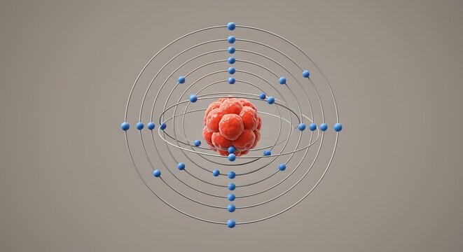 Atomic Structure: Elegant Bohr Model Visualization of Electrons Orbiting Nucleus