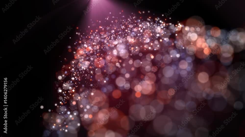 Wall mural glitter multicolor particles abstract background flickering particles with bokeh effect. lens light 