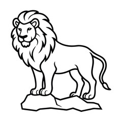 Minimalist Vector Lion Illustration with Bold Line Art Design