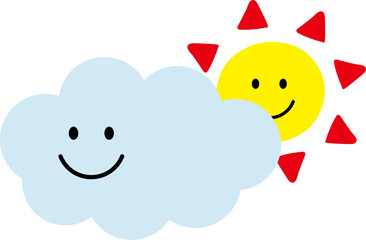 태양, 구름 벡터