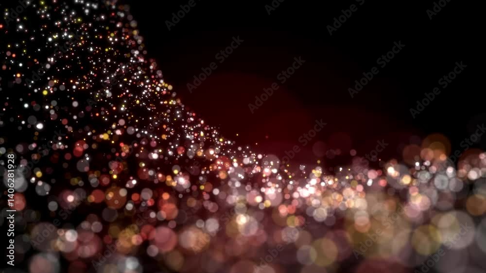 Wall mural glitter multicolor particles abstract background flickering particles with bokeh effect. lens light 
