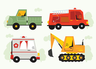 Cute Public Transportation Vehicle Illustration