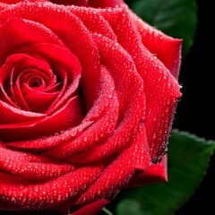 red rose with water drops