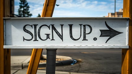 Sign Up Banner with Blurred Background for Registration or Subscription 