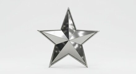 Fototapeta premium Reflective Silver Star Award Achievement Symbol 3D Render