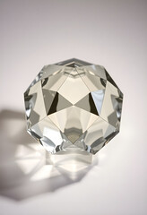 clear diamond sitting on top of a white table
