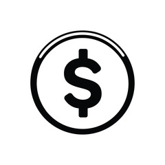 Obraz premium Isolated Dollar Sign Coin Icon on Transparent Background, Symbol Design