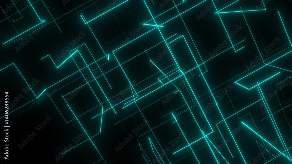 Wall mural animated futuristic background. technology, science social networking and engineering motion backgro