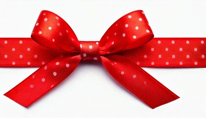 ribbon, bow, red, polka dot, isolated, white, background, clip path, decoration, fabric, pattern, cute, accessory, stylish, gift, present, satin, textile, knot, elegant, design, tied, festive, holiday