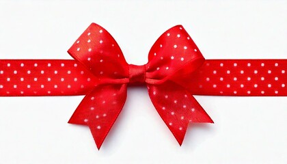 ribbon, bow, red, polka dot, isolated, white, background, clip path, decoration, fabric, pattern, cute, accessory, stylish, gift, present, satin, textile, knot, elegant, design, tied, festive, holiday