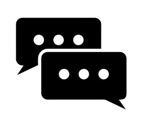 Two speech bubbles, message with ellipsis, ongoing conversation or messaging, communication, and online chat interaction. continuous dialogue, digital communication exchang

