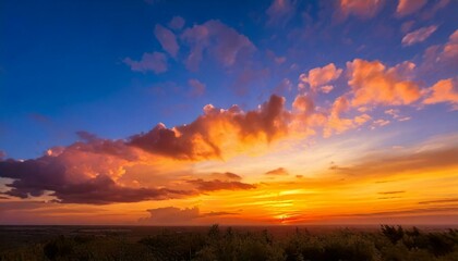  Sunset Sky Clouds in the evening with Red, Orange, Yellow and purple sunlight on Golden hour.j