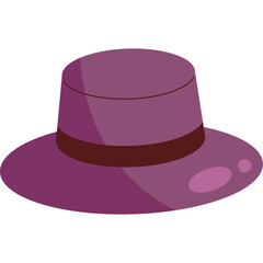 Stylish Hat in Flat Color Design