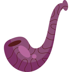 Elegant and Vintage Smoking Pipe Vector Illustration
