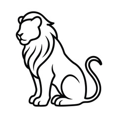 Minimalist Vector Lion Illustration with Bold Line Art Design