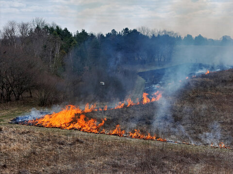 Prescribed burn fire for prairie management