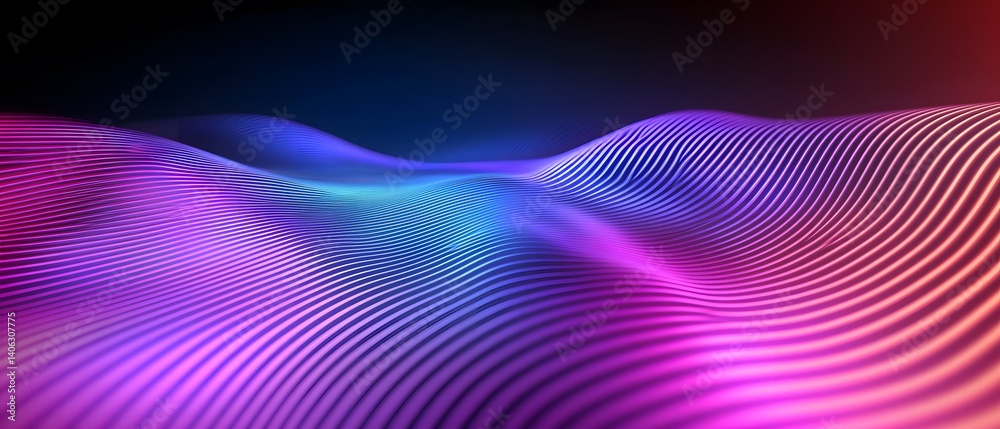 Poster abstract wave pattern with gradient colors