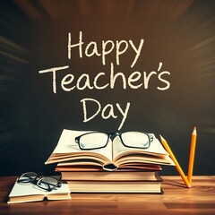 Thank you teacher for all that you do. Hand drawn lettering. Vector illustration. Happy teachers day vector illustration with school equipment for poster, brochure, banner and greeting card . Teacher'