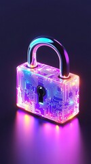 Digital Lock Neon Glow
