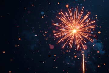 Fototapeta premium Firework explosion in the air with glittering sparks and stars, sparks flying, sparkles