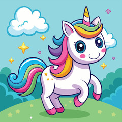cartoon horse with rainbow