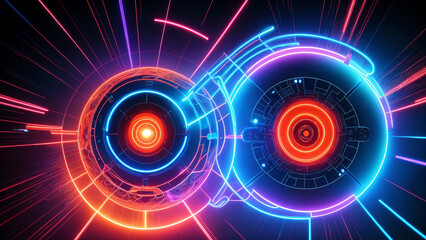 Futuristic Power Core &ndash; Glowing Digital Energy Rings