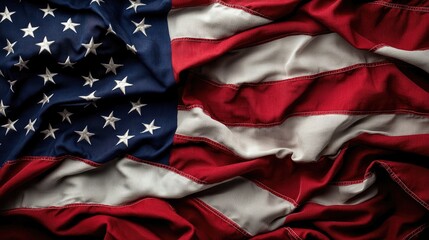 Obraz premium Textured national flag red white blue star field background image